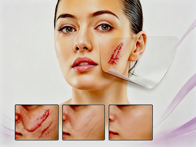 Pembalut Parut Silikon CmallBio yang sesuai untuk Pemulihan Luka Pembedahan Kosmetik